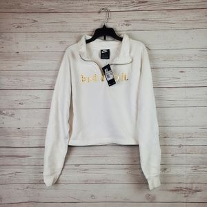 Nike white crop pull over